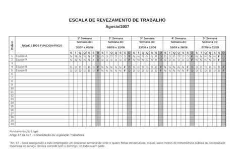 XLS Escala de Revezamento Funcionários DOKUMEN TIPS