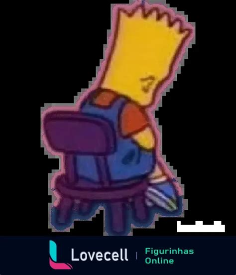 Figurinha Bart Simpson Triste Na Cadeira Triste Para WhatsApp