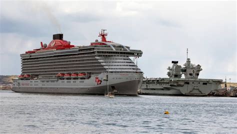 Aircraft Carrier Vs Cruise Ship Giant Size Comparison