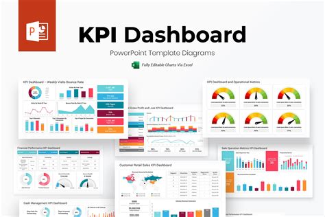 Kpi Dashboard Powerpoint Template Diagrams Design Cuts