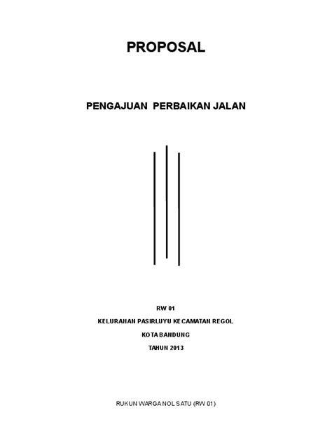 Contoh Proposal Perbaikan Jalan Pdf