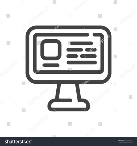 Computer Monitor Outline Icon Vector Illustration Stock Vector Royalty