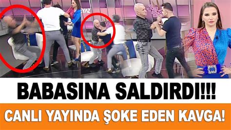 Canlı yayında şoke eden kavga Babasının boğazını sıkıp fırlattı Esra