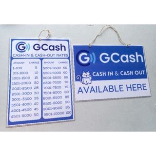 A J Laminated Gcash Maya Rates Signage A Size Chart Sign Shopee