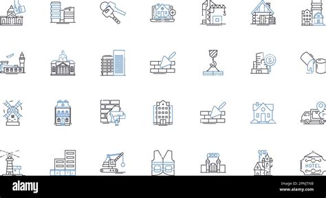 Condo And Townhouse Line Icons Collection Homeowner Investment