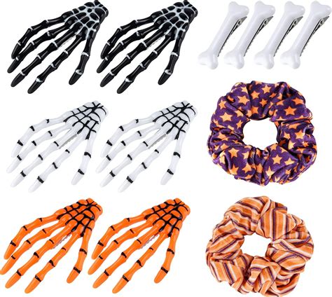 Amazon Halloween Skeleton Hands Bone Hair Clips White And Black