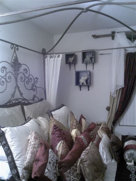 Wrought Iron And Cast Iron Scroll Canopy Four Post Bed Four Post Bed Home Decor Cathedral