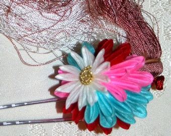 Japanese Kanzashi Handmade Sakae Peach Blossom Etsy