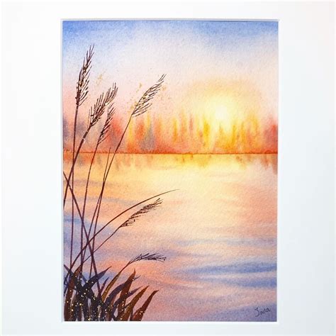 √ Watercolor Sunset Painting