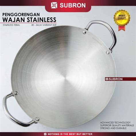 Jual Subron Wajan Besar Stainless 40 Cm Kuali Wok Tebal Penggorengan