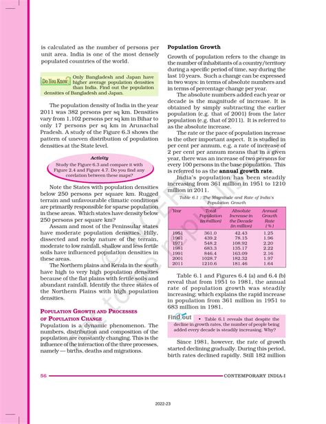 Ncert Book For Class Geography Chapter Population