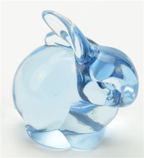 Fenton Blue Glass Bunny Rabbit 3 Tall