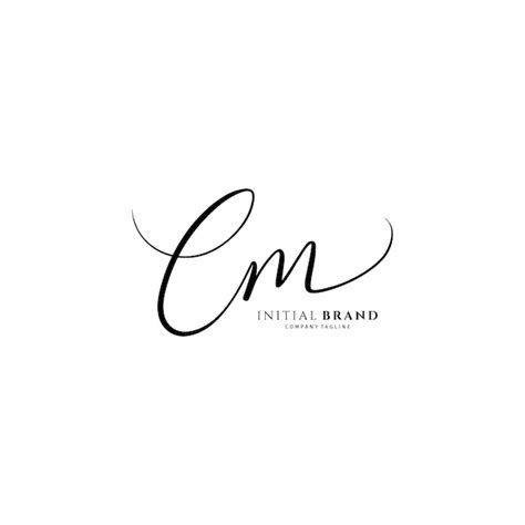 Premium Vector Cm Initial Handwriting Logo Monogram Letter Signature