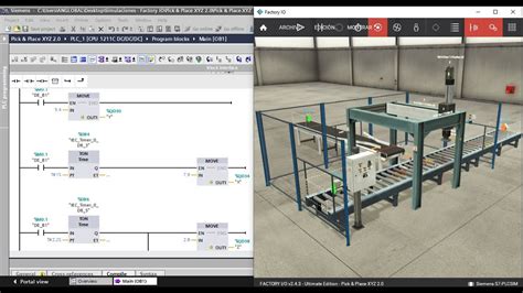 Pick Place Xyz Con Temporizadores Factory Io Tia Portal Facil Y