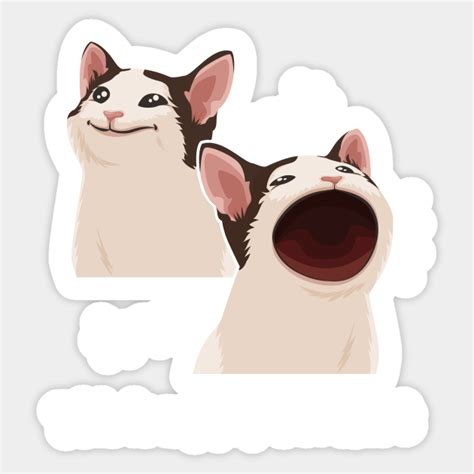 Funny Pop Cat Meme Wide Mouth Popping Cat Funny Pop Cat Sticker