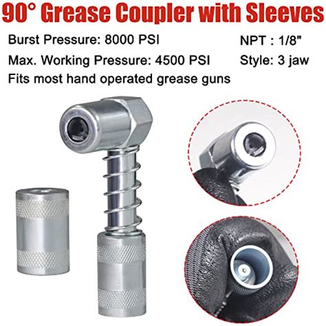 AutoWanderer Tool Grease Gun Tip 9 Piece Grease Coupler Kit Quick