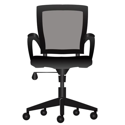 Black And White Office Chair Isolated On Transparent Background