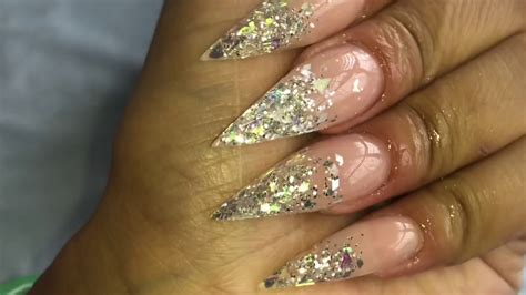 Easy Ombré Glitter Stiletto Nails 💅🏼 Youtube