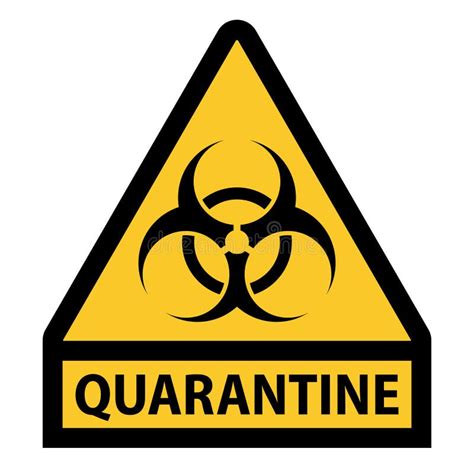 Red Quarantine Warning Sign Biohazard Symbol Triangular Shape Stock