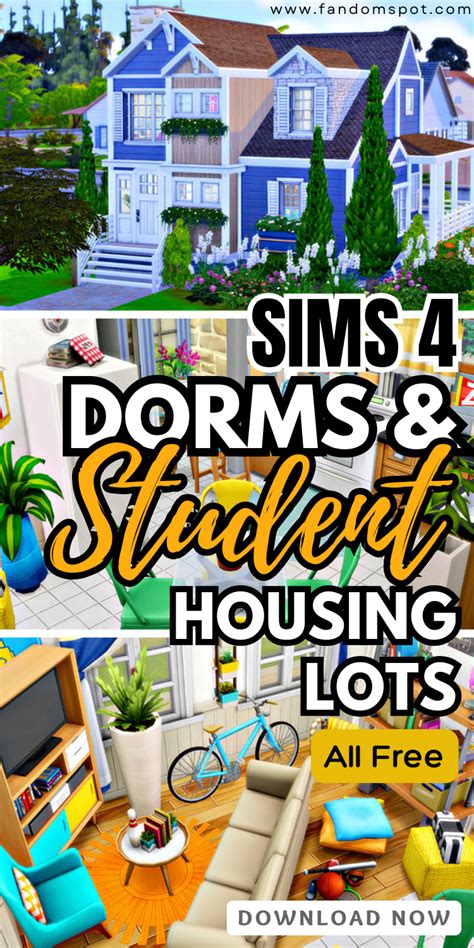 Sims 4 Dorms And Student Housing Lots All Free Sims Student House