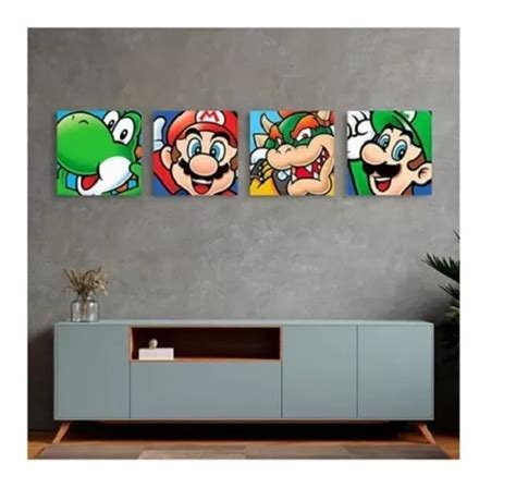 Set Cuadros Canvas Nintendo Mario Bros Yoshi Luigi Bowser En Venta En