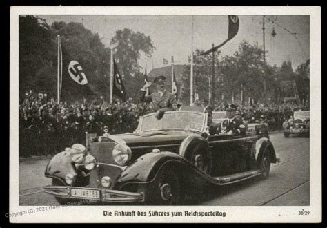 3rd Reich Germany 1938 Hitler Mercedes Reichsparteitag Nuremberg Rally