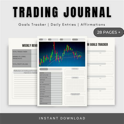 Trading Journal Daily Forex Journal Digital Trading Diary Printable Forex Trading Notebook