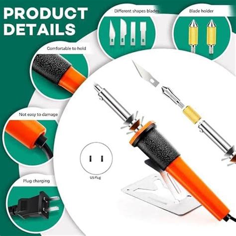 Piece Electric Hot Knife Cutter Tool Kit With Heat Cutter Stencil Cutter For Soft Thin
