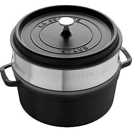 STAUB Gusseisen Bräter Cocotte mit Dämpfeinsatz Rund 26 cm 5 2 L