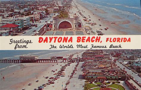 Greetings From Daytona Beach Florida Postcard Back Text Flickr