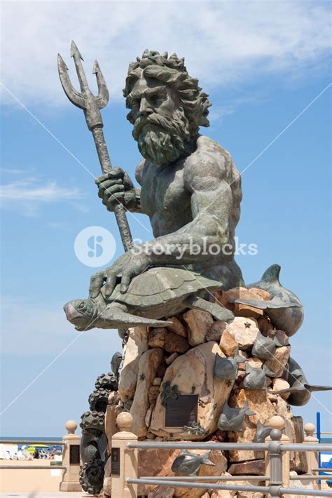 Giant King Neptune Statue In Va Beach Royalty Free Stock Image