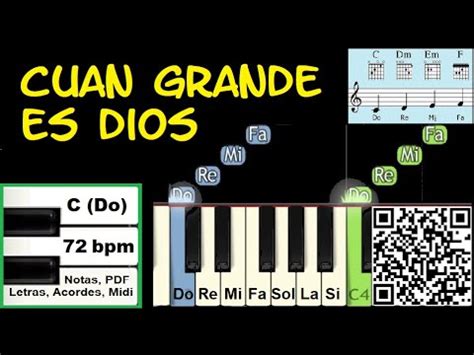 CUAN GRANDE ES DIOS Piano Tutorial Facil Partitura Acordes Pista YouTube