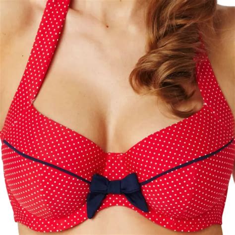 Panache Britt Armatures Haut Bikini Dos Nu Pois Rouge Sw Eur