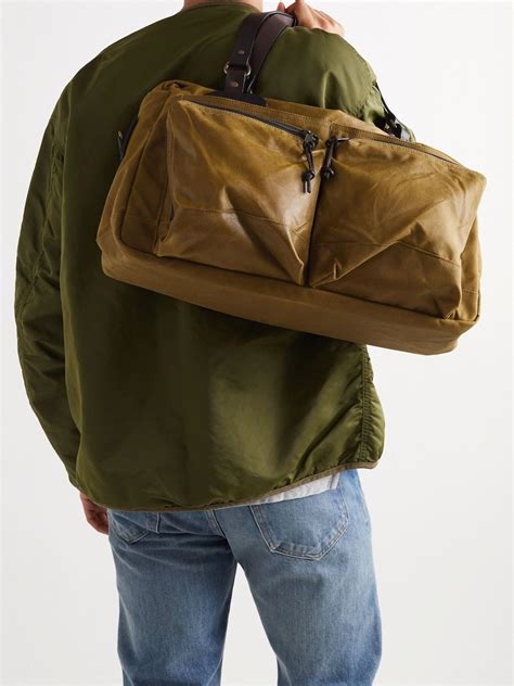 FILSON 48 Hour Leather Trimmed Tin Cloth Duffle Bag Filson