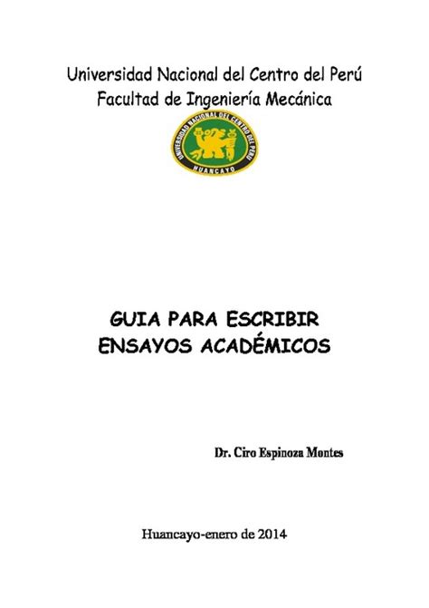 Guia Para Excribir Ensayos Acad Micos Anon Udocz