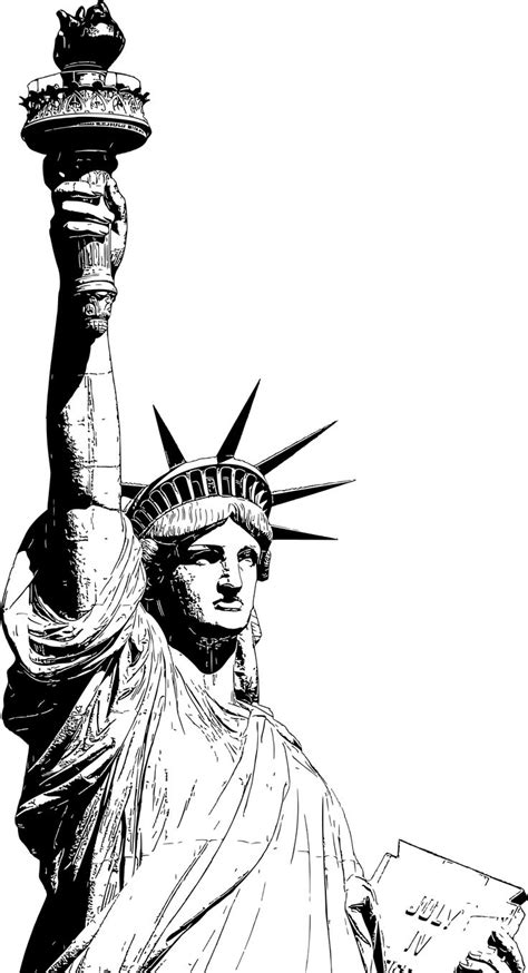 Statue Of Liberty Black By Firkin Statue Of Liberty Drawing