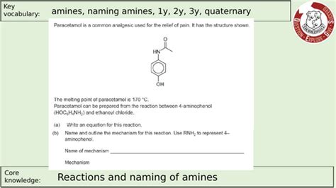 A Level Chemistry Amines Lessons 1 And 2 Teaching Resources