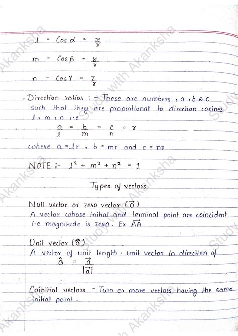 Solution Maths Vector Algebra Notes Studypool