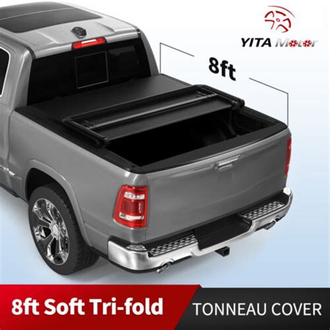 8ft Bed Soft Tri Fold Tonneau Cover For 2002 2023 Dodge Ram 1500 2500 3500 W Led Ebay