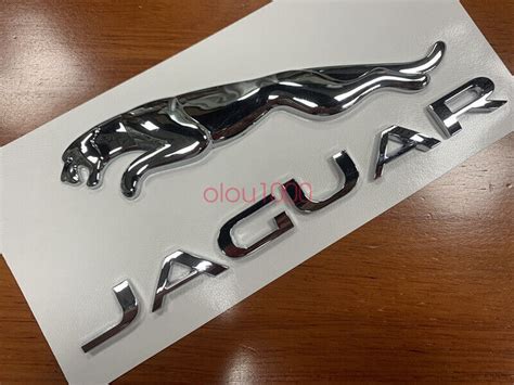 X Chrome Jaguar Logo Emblem Rear Badge Decal Xf Xj Xk Xjr Xjs E X S