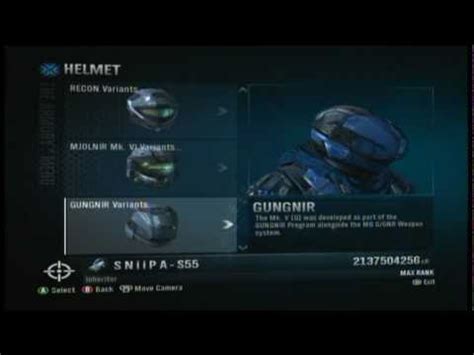 Halo Reach Todas Las Armaduras Y Rango Maximo Youtube