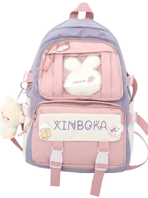 Olivia Mark Cartoon Decor Letter Patch Backpack With Doll Women