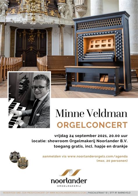 Meld U Nu Aan Voor Het Orgelconcert Van Minne Veldman Op September