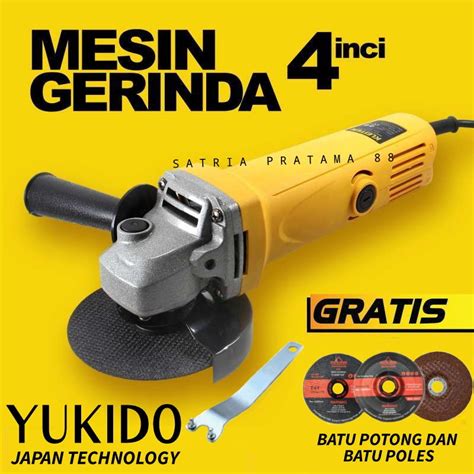 Jual MESIN GERINDA LISTRIK YUKIDO ANGLE GERINDER 4 INCH GERINDA TANGAN