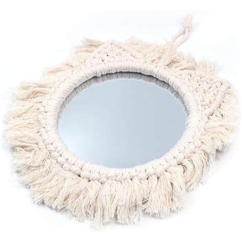 Miroir Mural Suspendu Avec Frange Boho Miroir D Coratif Rond Style