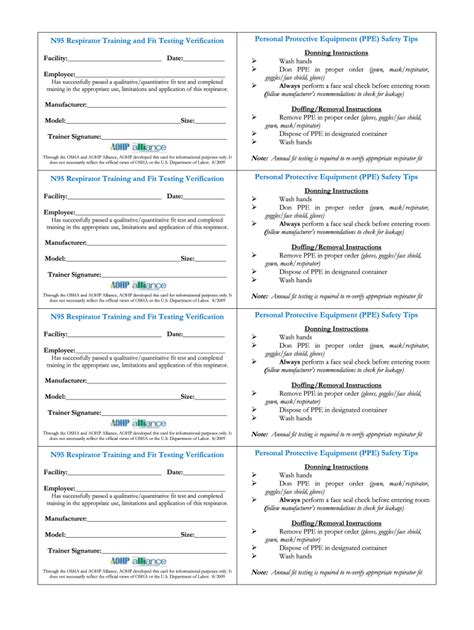 N95 Training And Fit Testing Verification Card 2009 Fill And Sign Printable Template Online