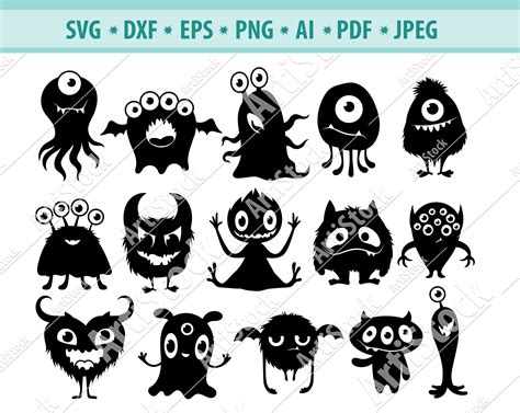 Monster Svg Cute Monster Svg Monsters Cut File Monter Etsy Australia