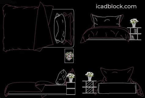 Single Bed Cad Block In Dwg Full Collection Icadblock