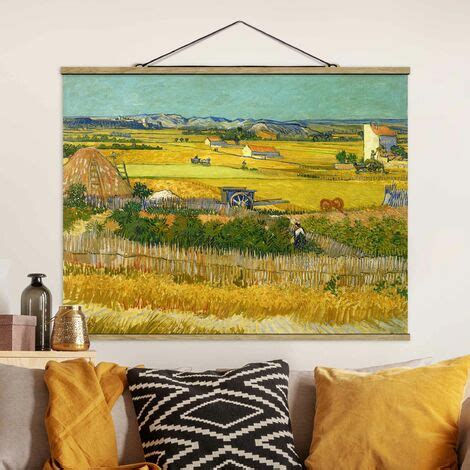 Foto Su Tessuto Da Parete Con Bastone Vincent Van Gogh Harvest