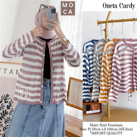 Jual Oneta Cardy Blouse Oversize Atasan Allsize Premium Knit Uniqlo